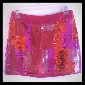 Pink sequin mini skirt by Express